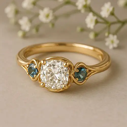 Three-stone ring rendering